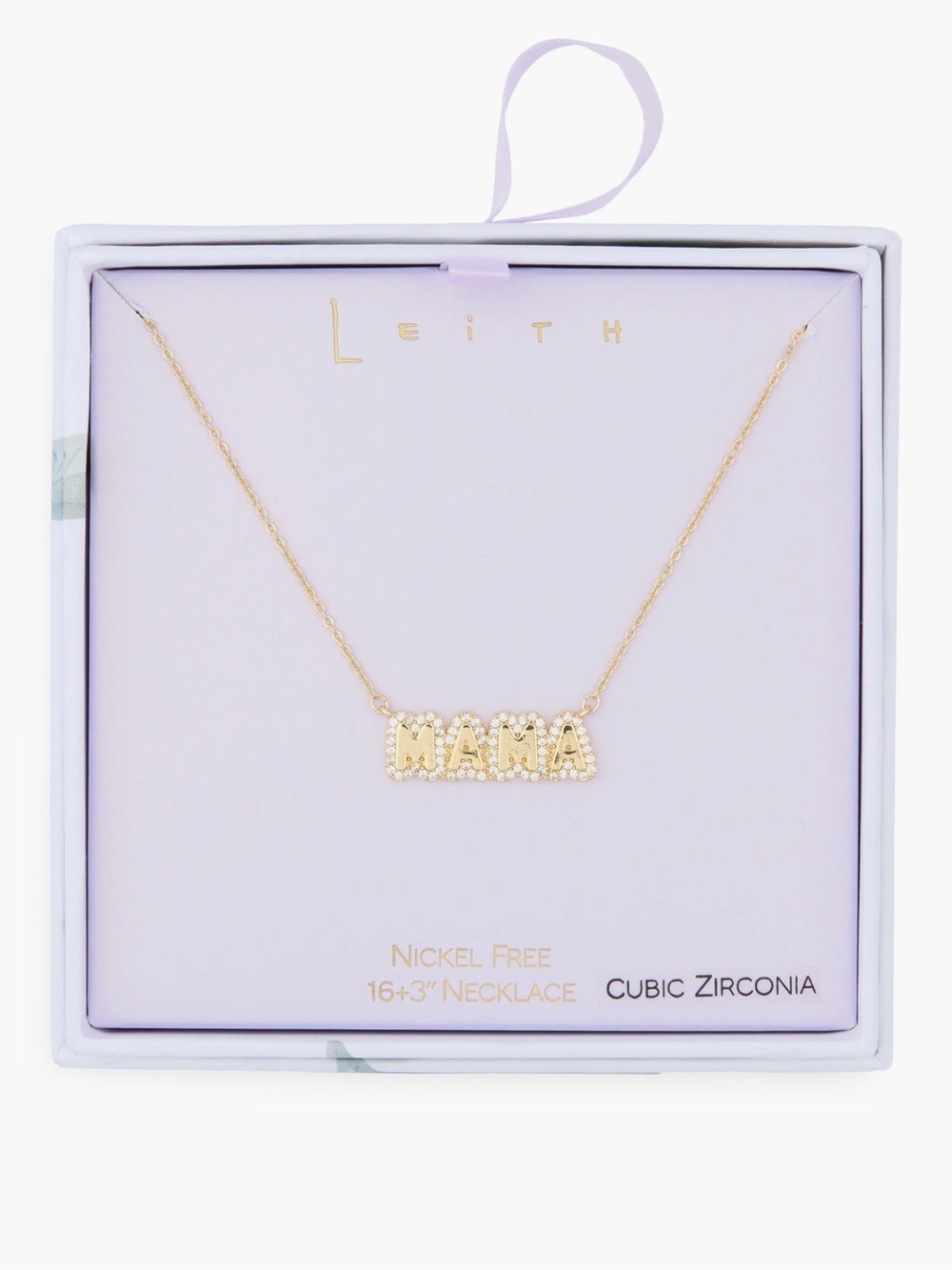 Leith Gold 'MAMA' CZ Nameplate Necklace